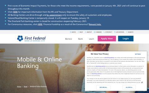 Mobile & Online Banking | First Federal Bank of Kansas City