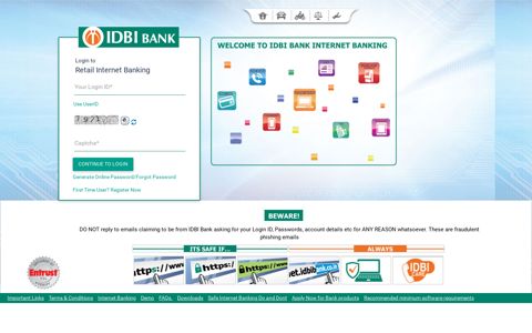 IDBI e-Banking:Retail Internet Banking