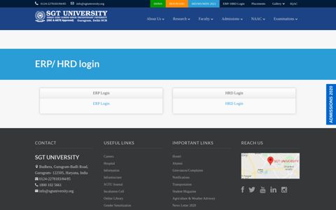 ERP/ HRD login - SGT University | Gurugram