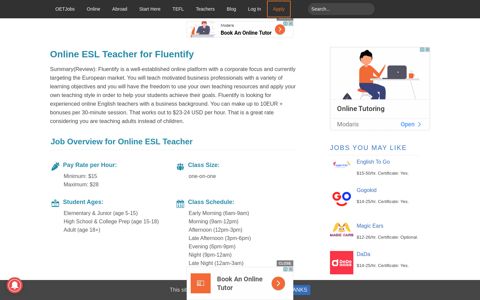 Online ESL Teacher - Fluentify - Reviews - Requirements ...