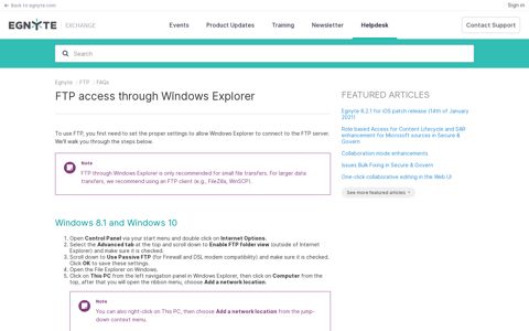 FTP access through Windows Explorer – Egnyte