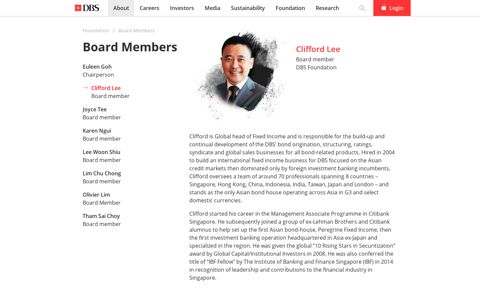 Clifford Lee - Board member - DBS Bank
