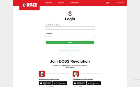 My Account Login - Boss Revolution