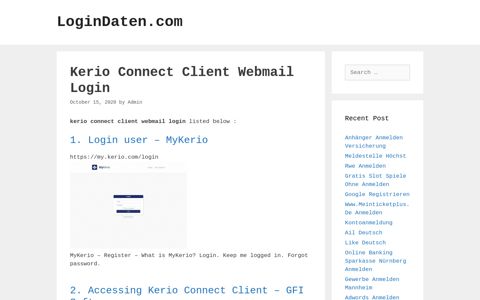 Kerio Connect Client Webmail - Login User - Mykerio