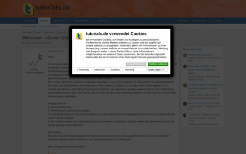 Webserver - vServer (1blu) - Schritt für Schritt | tutorials.de