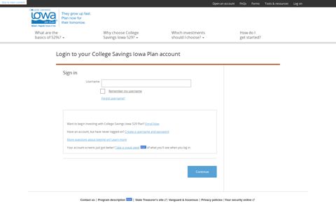 Login to your College Savings Iowa Plan account
