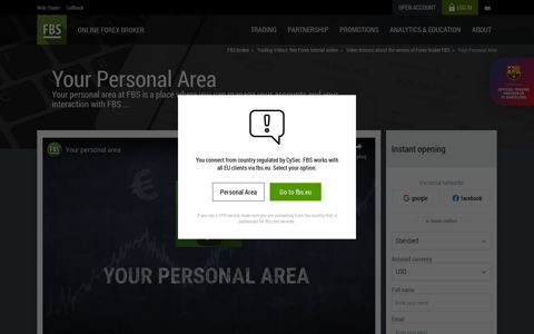 Your trading Personal Area - video lesson - FBS.com