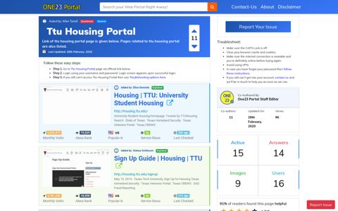Ttu Housing Portal - Portal Homepage