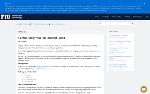 IT Help - PantherMail: Your FIU Student Email