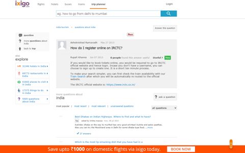 how to register online on irctc website, Signup on irctc ... - Ixigo