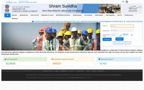 Shram Suvidha - Unified Portal for Labour and Employment