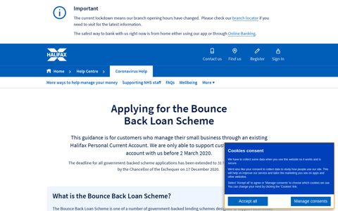Bounce Back Loan Scheme | Coronavirus | Help Centre - Halifax
