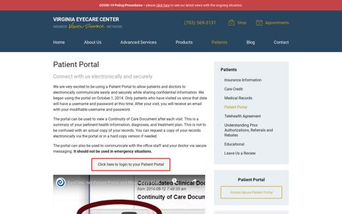 Patient Portal - Virginia Eyecare Center