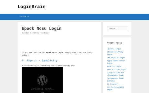 Epack Ncsu - Sign In - Symplicity - LoginBrain