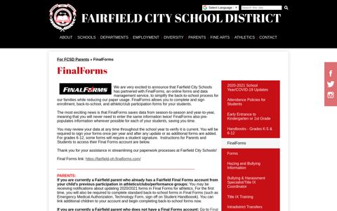 FinalForms – Parents – Fairfield City School District