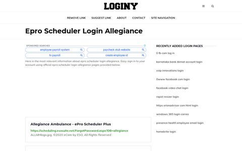 Epro Scheduler Login Allegiance ✔️ One Click Login - Loginy