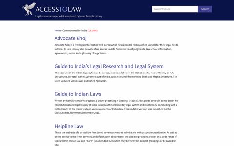 India – Access to Law