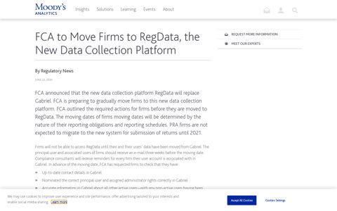 FCA to Move Firms to RegData, the New Data Collection ...