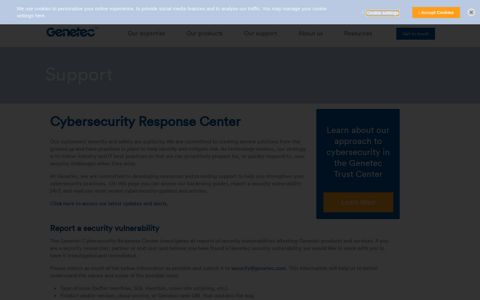 Cybersecurity Response Center - Genetec