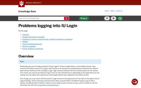 Problems logging into IU Login
