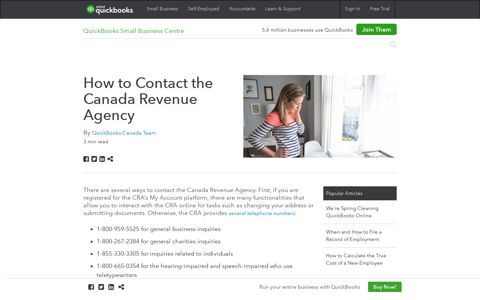 How to Contact the Canada Revenue Agency | QuickBooks ...