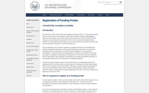 Registration of Funding Portals - SEC.gov