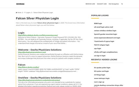Falcon Silver Physician Login ❤️ One Click Access - iLoveLogin