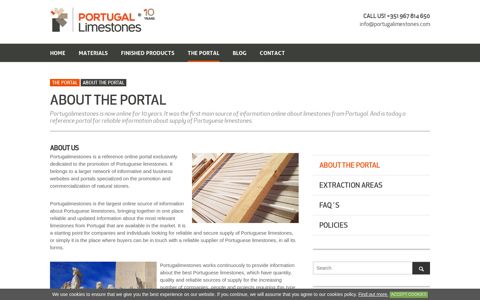 About the portal. Portugal Limestone. Portuguese limestones.