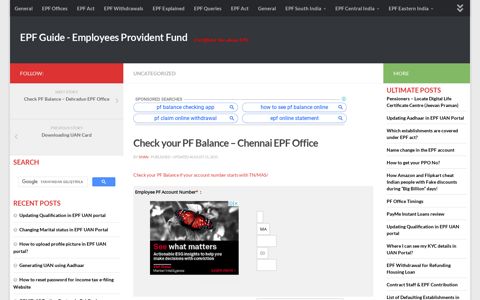 Check your PF Balance - Chennai EPF Office - EPF Guide
