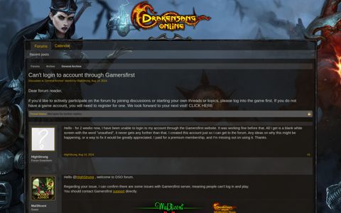 Can't login to account through Gamersfirst | Drakensang ...