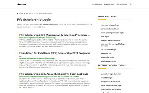 Ffe Scholarship Login ❤️ One Click Access - iLoveLogin