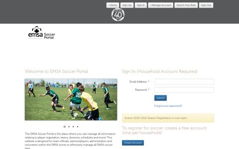 the EMSA Soccer Portal