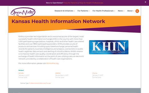 Kansas Health Information Network - OpenNotes