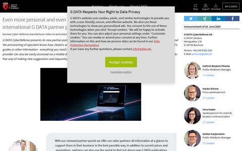 Starting signal for the new international G DATA partner portal ...