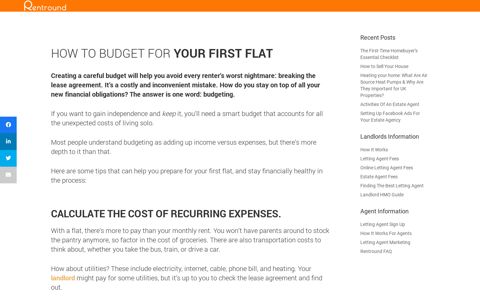 How to Budget for Your First Flat - Rentround