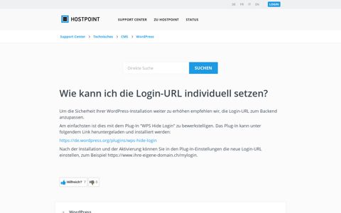 Wie kann ich die Login-URL individuell setzen? - Hostpoint ...
