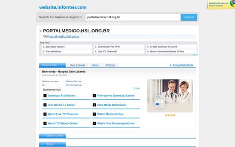 portalmedico.hsl.org.br at WI. Bem-vindo - Hospital Sírio ...