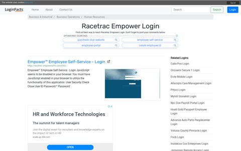 Racetrac Empower - Empower™ Employee Self-Service - Login