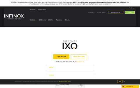 Login to IXO | INFINOX - Infinox.bs