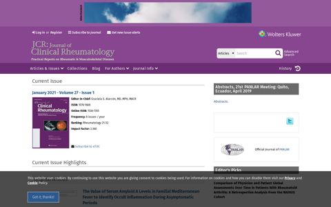 JCR: Journal of Clinical Rheumatology - LWW Journals