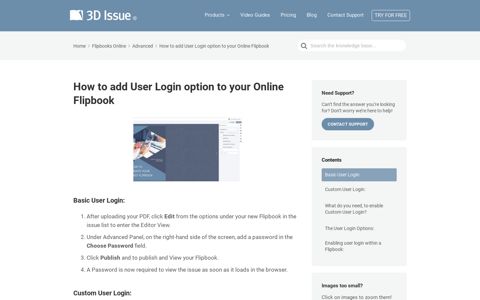 How to add User Login option to your Online Flipbook - 3D Issue