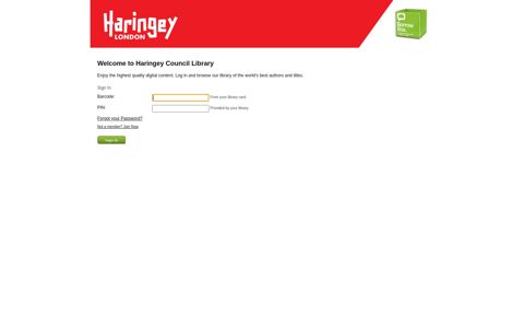 Haringey Council Library - Login - BorrowBox