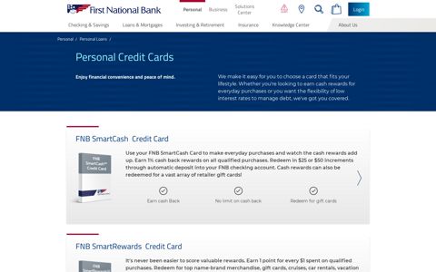 Personal Credit Cards | First National Bank