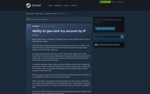 Ability to geo-lock my account by IP :: Suggestions / Ideas