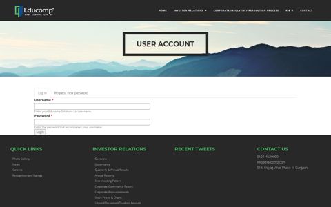 User account | Educomp Solutions Ltd