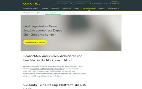 Starkes Team: Mit dem comdirect Depot über Guidants ...