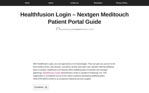 Healthfusion Login - Nextgen Meditouch Patient Portal Guide