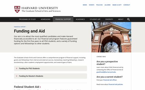 Funding and Aid | Harvard University - The Graduate School ...