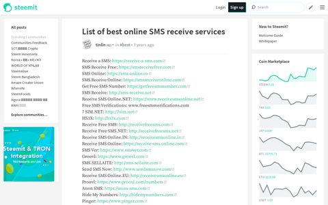 List of best online SMS receive services — Steemit
