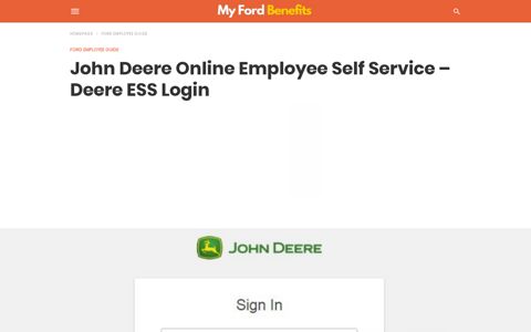 John Deere Online Employee Self Service – Deere ESS Login